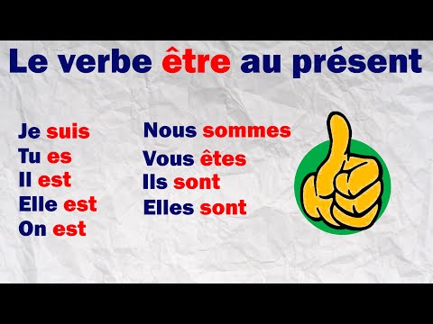 Le verbe être au présent de l'indicatif