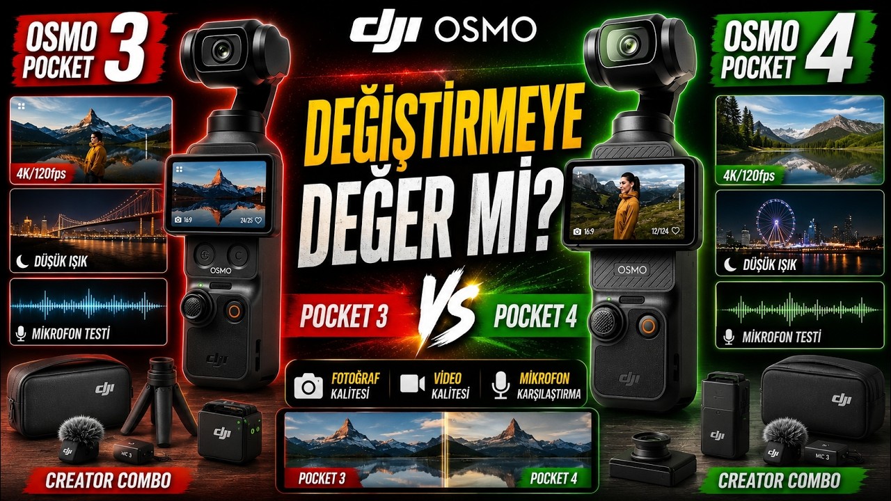 DJI Osmo Pocket 4 Creator Combo İncelemesi ve Pocket 3 Karşılaştırması