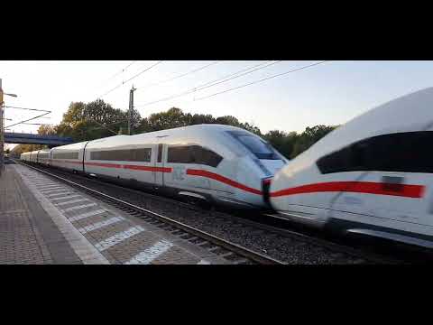 Durchfahrt Westfalenbahn und ICE-4 in Dedensen Gümmer