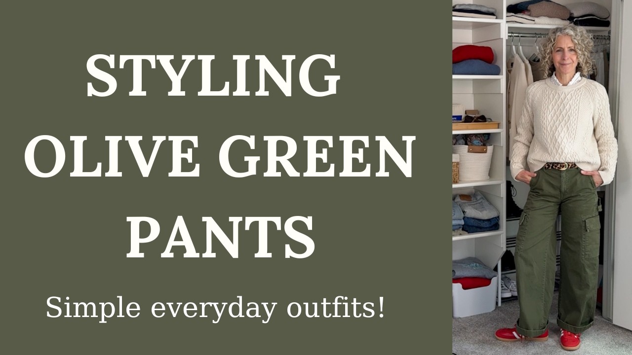 I created 20+ Simple Outfits with Olive Green Pants - Simple Outfit Series #3 - Shopping my closet!