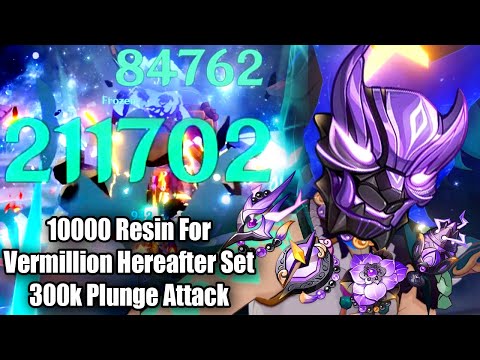 10000 Resin for This Vermillion Set - My Xiao C6 Hitting 300k Plunge DMG Open World