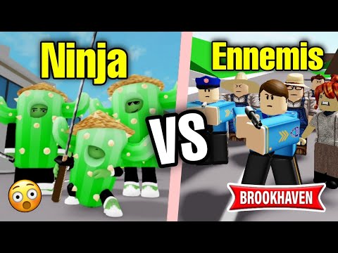 Ninja Cactuses Battle Enemies (Jason Loses a Mind)! Roblox - Brookhaven RP