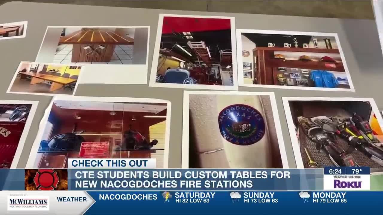 Students lend creativity in creation of custom tables for Nacogdoches fire stations