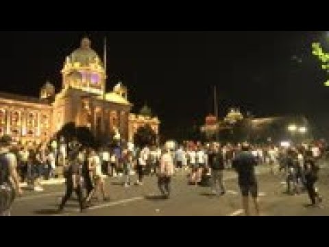 Protesters outside Serbia parliament defy ban