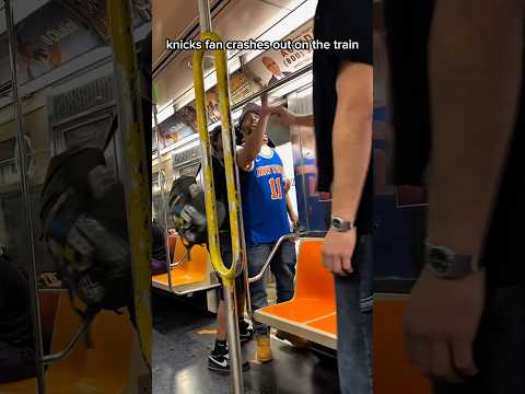Knicks Fan Crashes Out On The Subway 😭