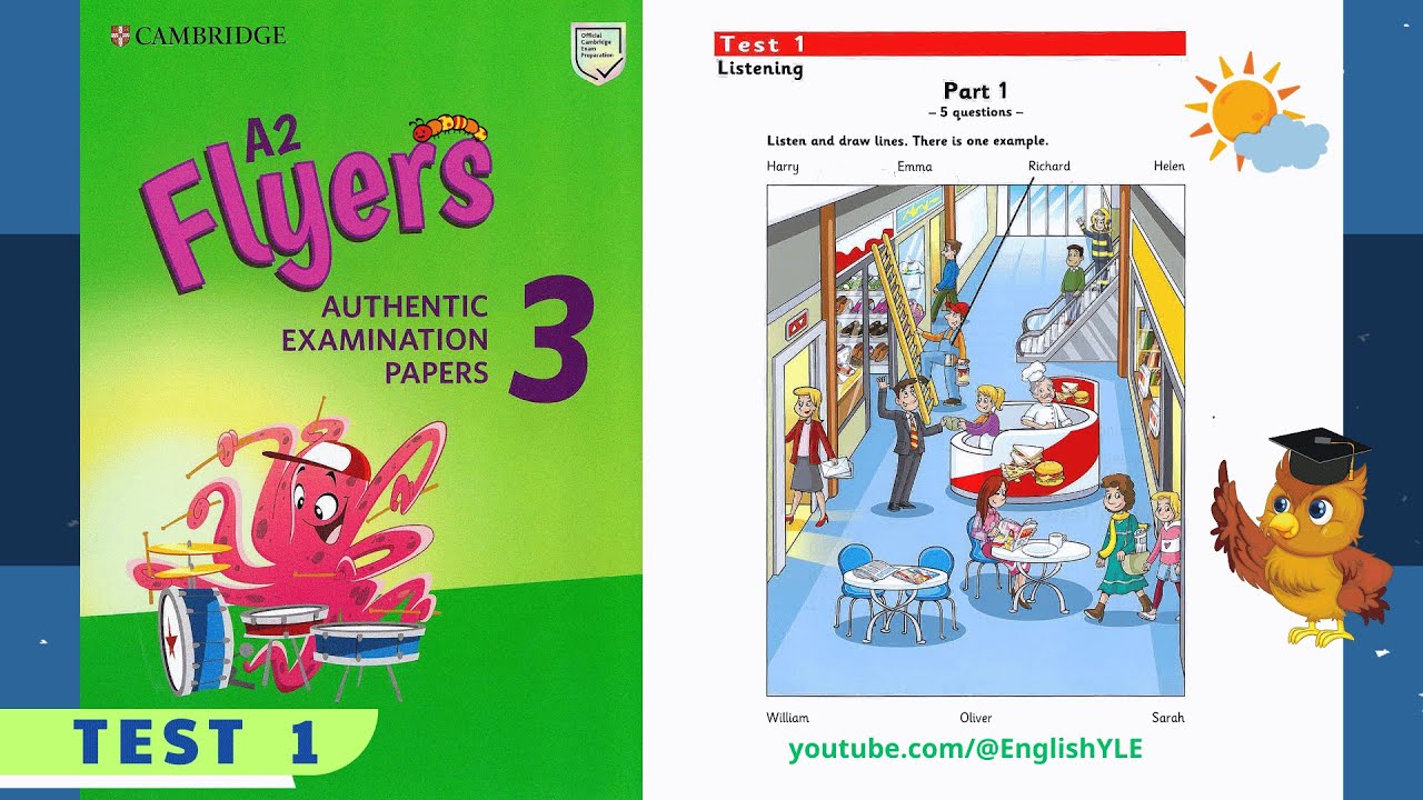 [ Flyers 3 - Test 1 ] Authentic Examination Papers | Listening Test 1 (Answer Key in description)