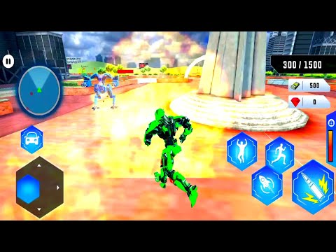 Flying Police Helicopter Car Transform Robot Game - Police Car Game - Android Gameplay #2