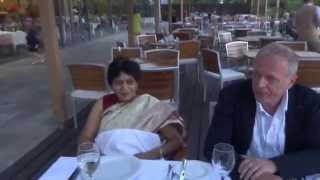 preview picture of video 'Aruna & Hari Sharma at Faculty Dinner, Hotel Europa, Eforie Nord, Romania July 07, 2014'