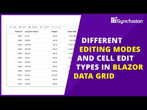 Different Editing Modes and Cell Edit Types in Blazor DataGrid