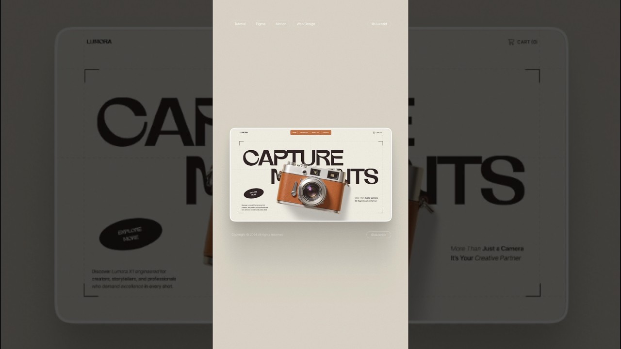 Vintage Camera Landing Page Scroll Animation in Figma — Zaid