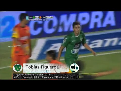Gol Tobías Figueroa - Sarmiento 1 Vs Crucero del Norte 1 - Primera División 2015