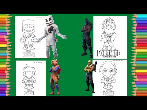 Fortnite Coloring Video Burger Boss, Marshmello, Black Knight, And Raptor