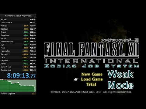 Final Fantasy XII IZJS Weak Mode speedrun - 8:09:13