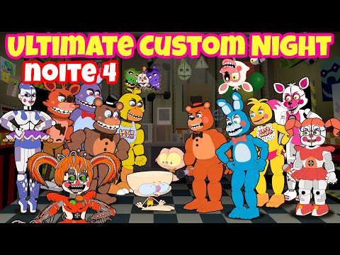 Mongo e Drongo na NOITE 4 de Ultimate Custom Night UCN - Five Nights At Freddy's (FNAF)