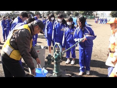 災害対策体験学習・相模中学校 2014/03/06