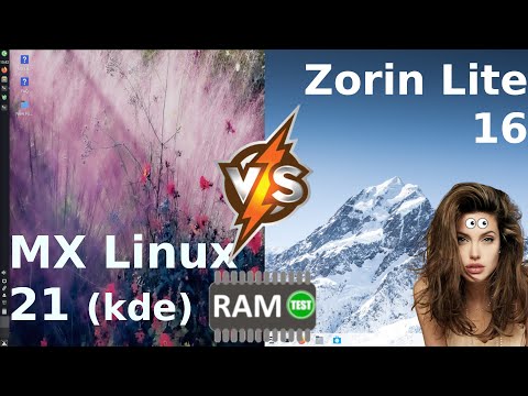MX Linux 21 (kde) vs Zorin OS 16 Lite: RAM Usage