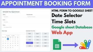 Appointment Booking Form with Time Slots Using Google Sheets & Apps Script | B41