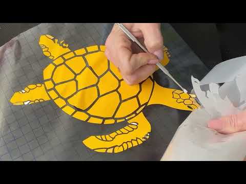 332. Sheleeart  Fluid Artist - Creating 2 pieces of turtle art from 1 skin using cameo silhouette