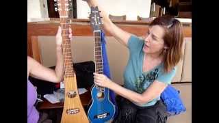 Martin and Washburn travel guitar comparison by Jana Stanfield