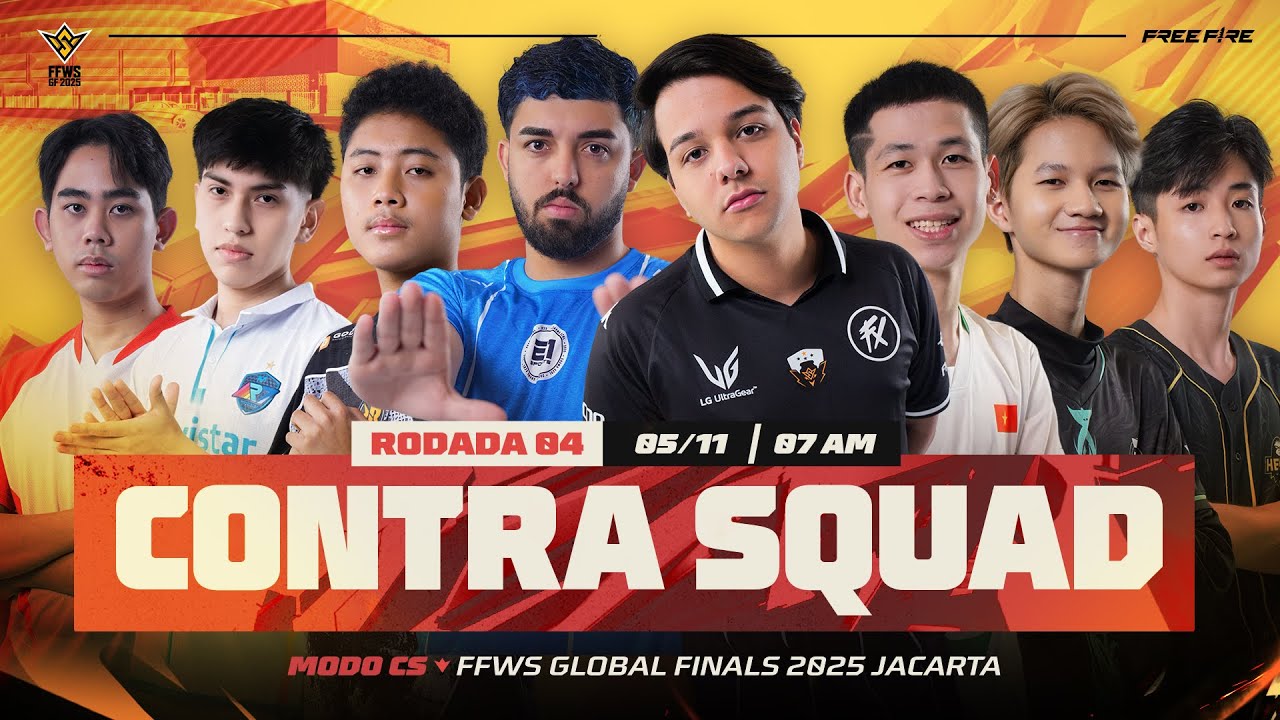 MUNDIAL DE FREE FIRE | FFWS GLOBAL FINALS 2025 | RODADA 4 | CONTRA SQUAD |  AO VIVO #freefire