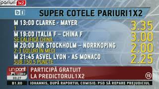Super cotele Pariuri1x2.ro: Patru pronosticuri, valori de 2+