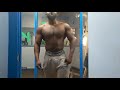 black muscle man flexing