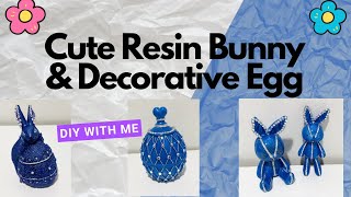 Cute Large Resin Egg Jar and Bunnies: Must See Easy DIY
