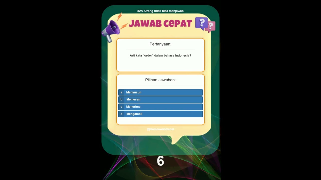 Arti kata order dalam bahasa Indonesia #kuisjawabcepat #kuiscerdascermat