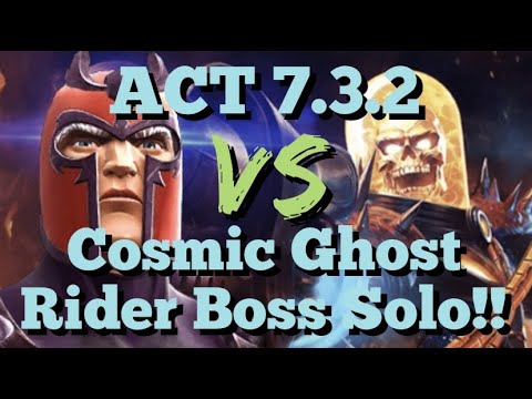 MCOC - ACT 7.3.2 - Magneto VS Cosmic Ghost Rider - Easy Boss Solo!!