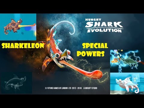 Sharkeleon Special Powers (Copying Ice, Electro,Pyro & Invisible) - Hungry Shark Evolution