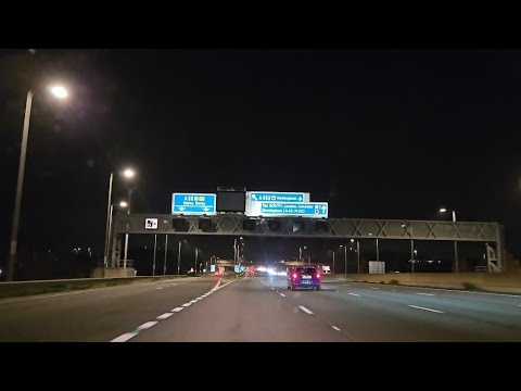 Drive from Derby City Centre, to Kegworth, at night