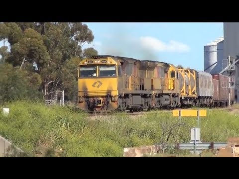 Aurizon units 6025,6027 leading 6MP1 at crystal Brook, SA