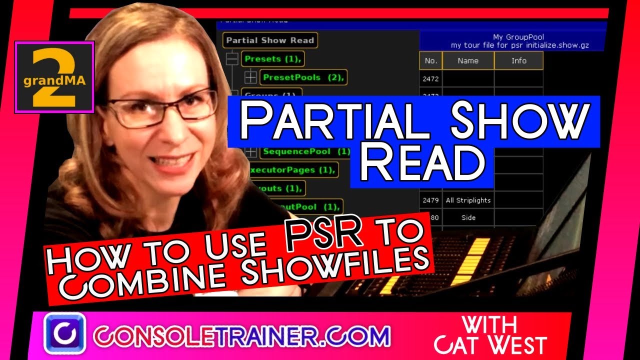 Partial Show Read- How to use PSR to combine Showfiles | consoletrainer grandMA2 tutorial 2020