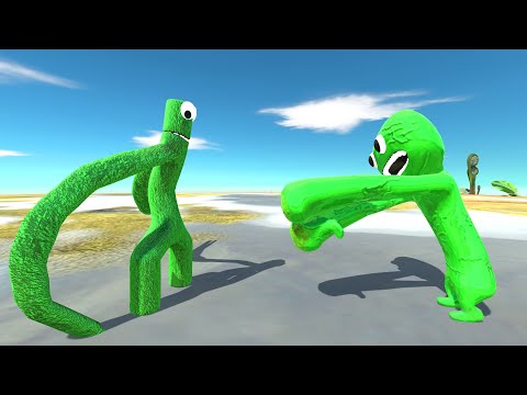 Rainbow Friends Green vs Jumbo Josh at Prehistoric - Animal Revolt Battle Simulator