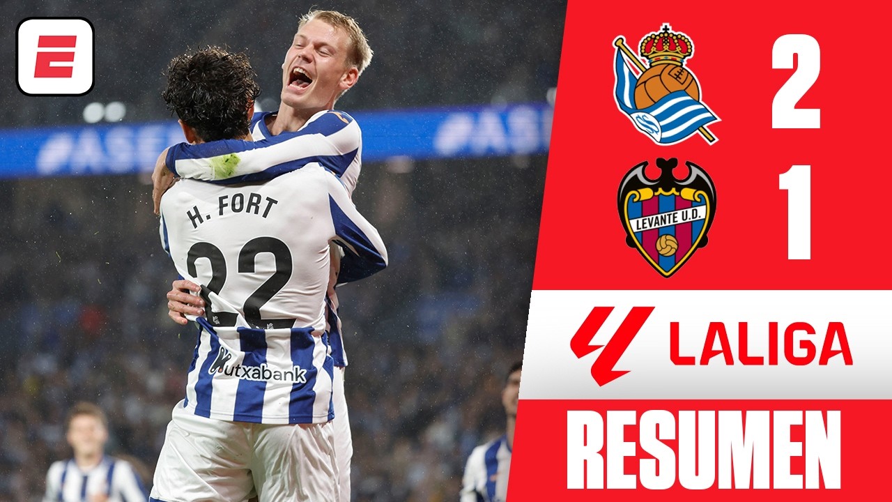 REAL SOCIEDAD sigue firme y suma otra victoria vs Levante. Goles de ÓSKARSSON y TURRIENTES | La Liga
