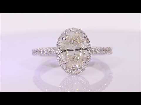 2.19 ctw Diamond Engagement Ring - Oval Cut H SI2 | BigDiamondsUSA