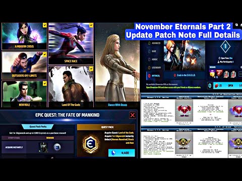 November Eternals Part 2 Update Patch Note Full Details - Marvel Future Fight