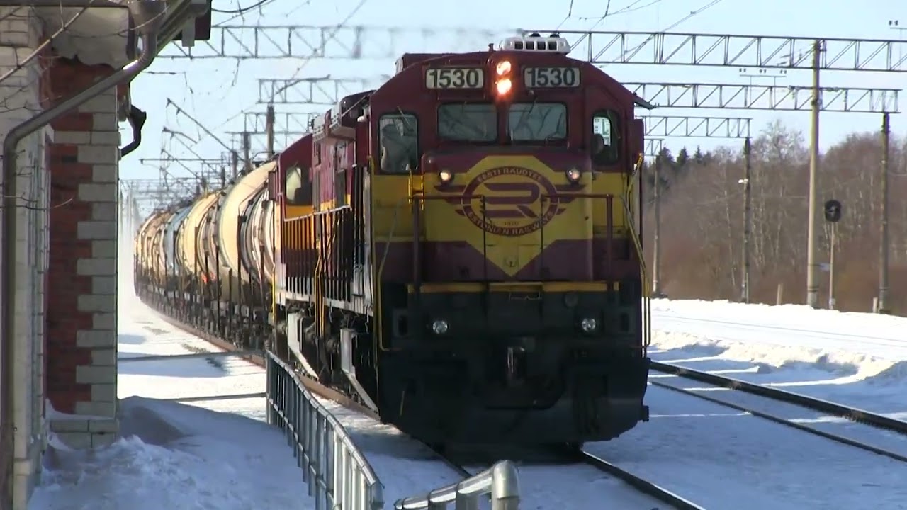 Тепловозы C36-7i-1530+1522 на ст. Кехра / GE C36-7i-1530+1522 at Kehra station