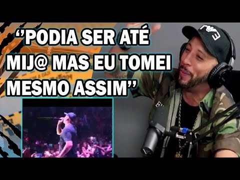 MC FRANK FALA QUANDO TENTARAM ACERTAR ELE NO SHOW COM  CERVEJA