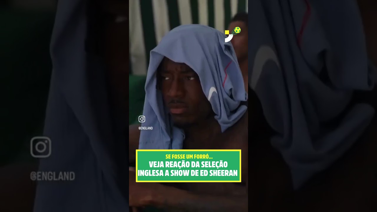 Imagem da notícia Vídeo: reação da seleção inglesa ao show de Ed Sheeran viraliza nas redes socais