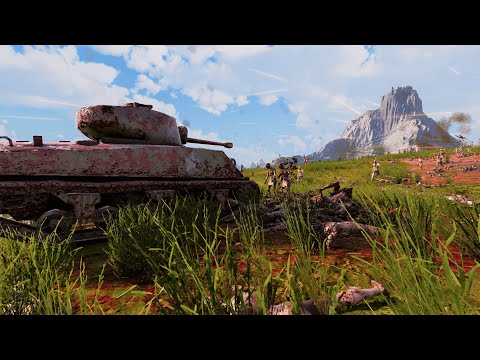 100000 Zombies vs 1000 Sherman Tank and 10000 American Soldiers - UEBS 2