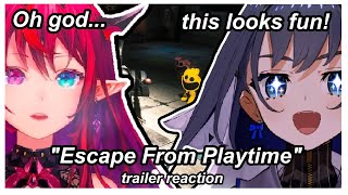 Kronii and IRyS react to the "Escape From Playtime" trailer