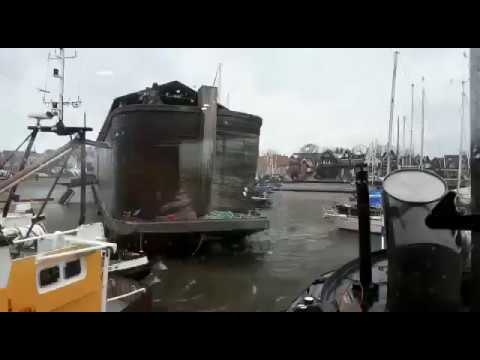 Noah`s Ark destroy boats during the storm in URK