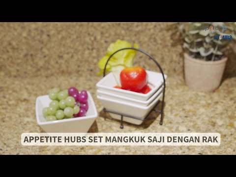 Gambar Appetite Mangkuk Saji Dengan Rak Stack Square Hubs Set 5 pcs