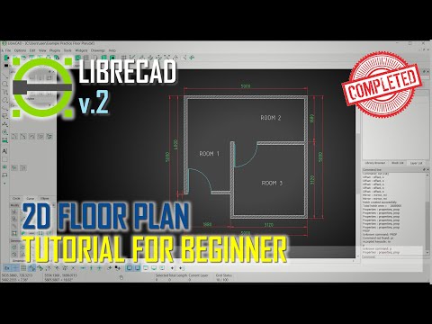 LibreCAD v2 2D Floor Plan Tutorial For Beginner [COMPLETED]