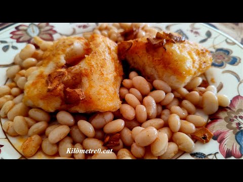 Bacalao a la llauna con alubias de Santa Pau / Recetas de cocina
