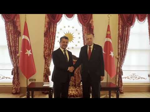 شاهد بالفيديو.. #اسطنبول   جانب من استقبال رئيس حكومة إقليم #كوردستان #مسرور بارزاني من قبل الرئيس التركي، رجب طيب #