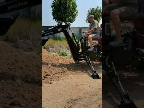 working vedio about LW-6 backhoe with farm tractor