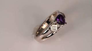preview picture of video 'Natural Violet Trilliant Sapphire Ring Set in a Christopher Michael Design from MoreGems.com'