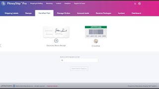 Creating an E-Certified shipping label in PitneyShip Pro